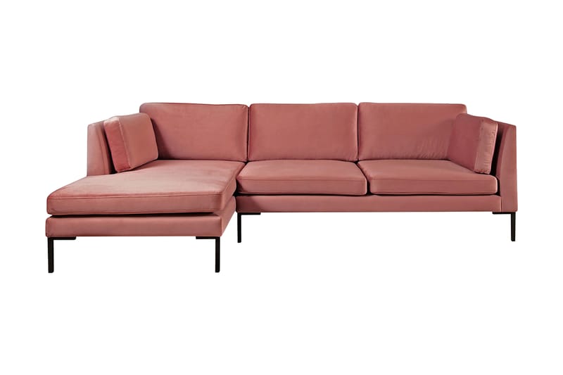 Ocean Hörnsoffa Vänster - Rosa - Bäddsoffa - Bäddsoffa divan - Sammetssoffa