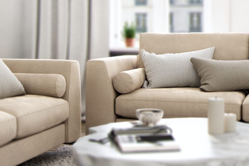 Ocean Lyx 3-sits Sammetssoffa - Beige - Möbler - Soffa - Sammetssoffa
