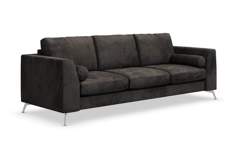 Ocean Lyx 3-sits Sammetssoffa - Mörkgrå - Möbler - Soffa - 3 sits soffa