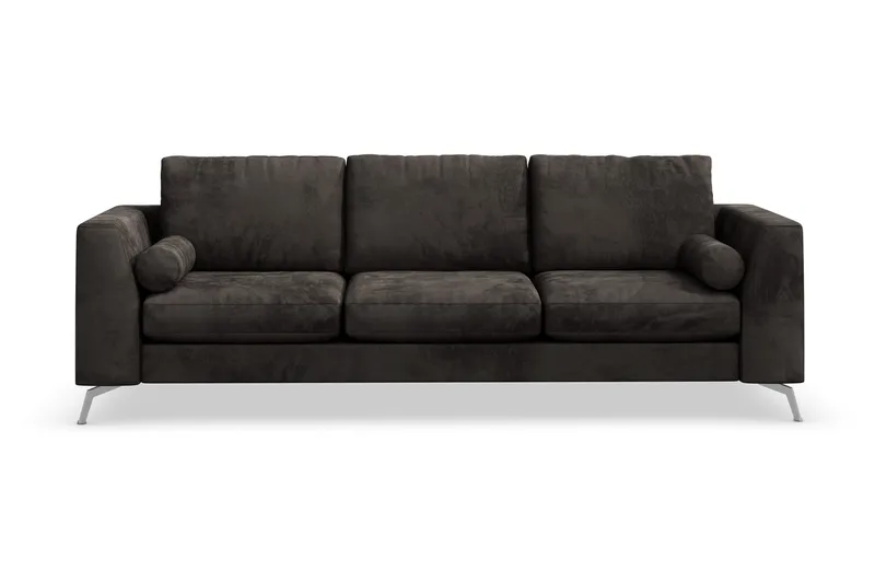 Ocean Lyx 3-sits Sammetssoffa - Mörkgrå - Möbler - Soffa - 3 sits soffa