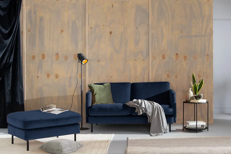 Teodin Sammetssoffa 2-sits - Blå - Möbler - Soffa - Sammetssoffa