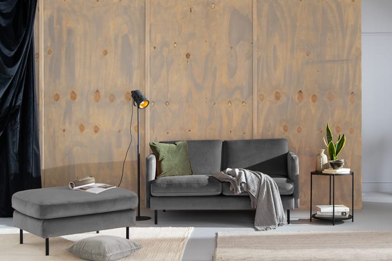 Teodin Sammetssoffa 2-sits - Ljusgrå - Möbler - Soffa - Sammetssoffa