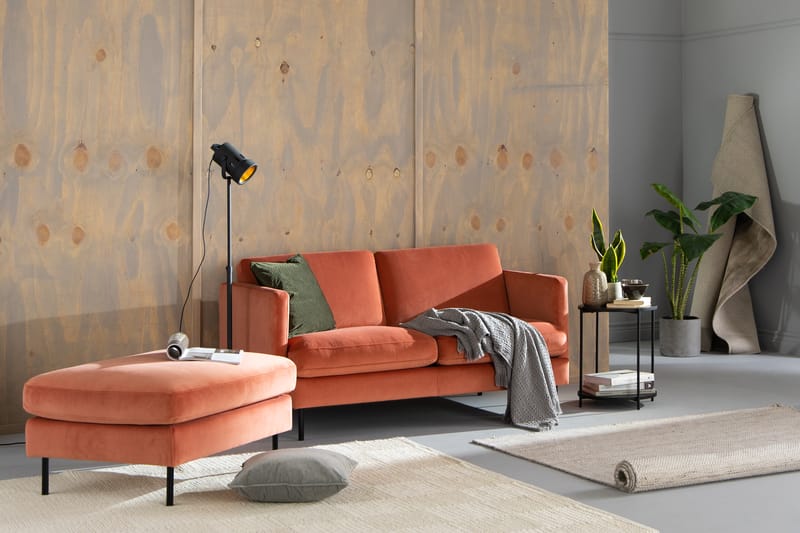 Teodin Sammetssoffa 2-sits - Rosa - Möbler - Soffa - Sammetssoffa