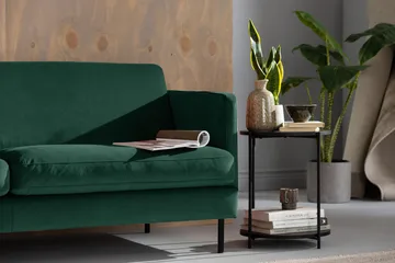 Teodin Sammetssoffa 3-sits - Grön - Möbler - Soffa - Sammetssoffa