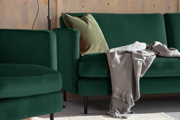 Teodin Sammetssoffa 3-sits - Grön - Möbler - Soffa - Sammetssoffa