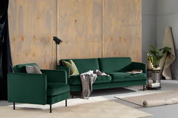 Teodin Sammetssoffa 3-sits - Grön - Möbler - Soffa - Sammetssoffa