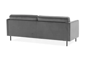 Teodin Sammetssoffa 3-sits - Ljusgrå - Möbler - Soffa - Sammetssoffa