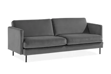 Teodin Sammetssoffa 3-sits - Ljusgrå - Möbler - Soffa - Sammetssoffa