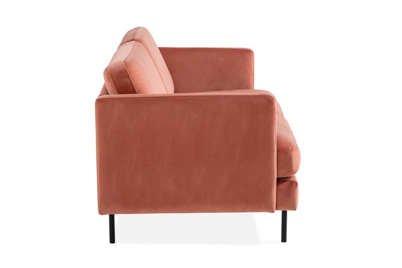 Teodin Sammetssoffa 3-sits - Rosa - Sammetssoffa - 3 sits soffa