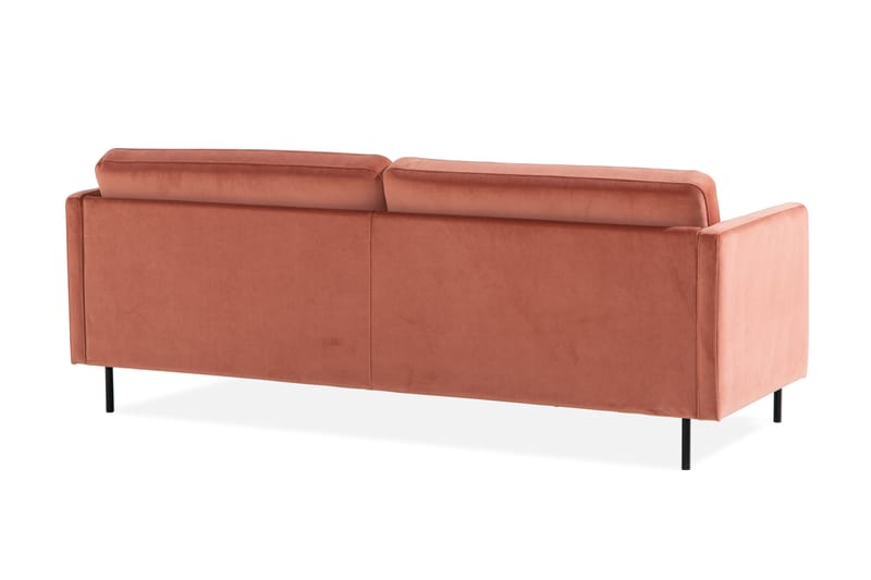 Teodin Sammetssoffa 3-sits - Rosa - Sammetssoffa - 3 sits soffa