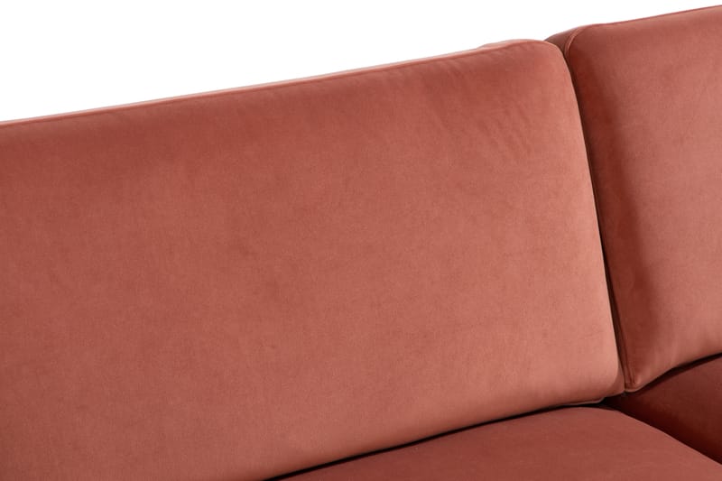 Teodin Sammetssoffa 3-sits - Rosa - Sammetssoffa - 3 sits soffa