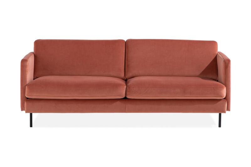 Teodin Sammetssoffa 3-sits - Rosa - Sammetssoffa - 3 sits soffa