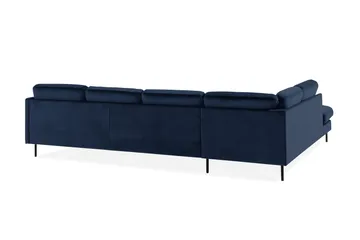 Teodin U-soffa med Divan Sammet Höger - Blå - Möbler - Soffa - Sammetssoffa