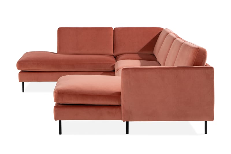 Teodin U-soffa med Divan Sammet Höger - Rosa - U-soffa - Sammetssoffa