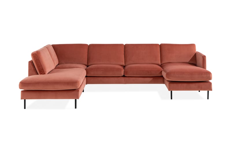 Teodin U-soffa med Divan Sammet Höger - Rosa - U-soffa - Sammetssoffa