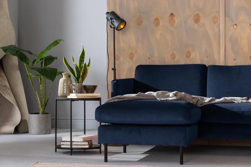 Teodin U-soffa med Divan Sammet Vänster - Blå - Möbler - Soffa - Sammetssoffa