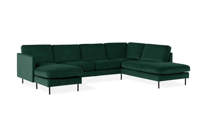 Teodin U-soffa med Divan Sammet Vänster - Grön - Möbler - Soffa - Sammetssoffa