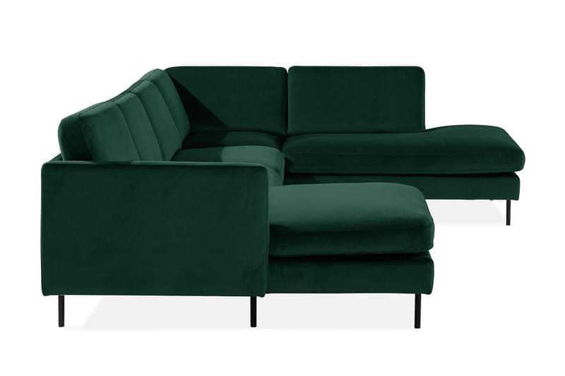 Teodin U-soffa med Divan Sammet Vänster - Grön - Sammetssoffa - U-soffa