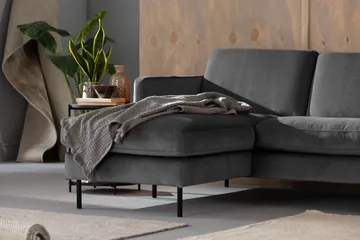 Teodin U-soffa med Divan Sammet Vänster - Ljusgrå - Möbler - Soffa - Sammetssoffa