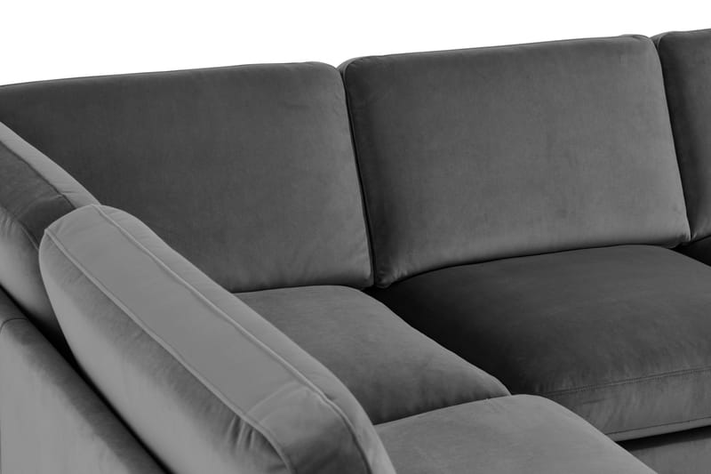 Teodin U-soffa med Divan Sammet Vänster - Ljusgrå - Möbler - Soffa - Sammetssoffa