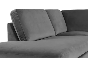 Teodin U-soffa med Divan Sammet Vänster - Ljusgrå - Möbler - Soffa - Sammetssoffa