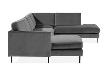Teodin U-soffa med Divan Sammet Vänster - Ljusgrå - Möbler - Soffa - Sammetssoffa