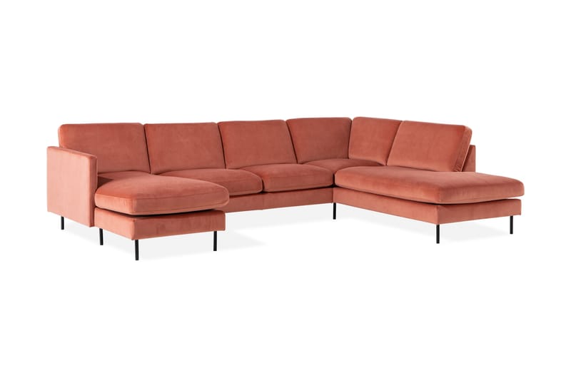 Teodin U-soffa med Divan Sammet Vänster - Rosa - Möbler - Soffa - Sammetssoffa