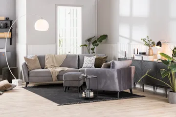 Trend 2-sits Sammetssoffa - Ljusgrå - Möbler - Soffa - Sammetssoffa