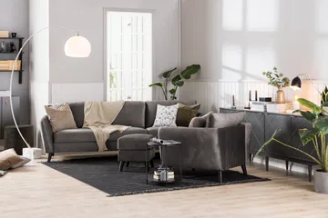Trend 2-sits Sammetssoffa - Mörkgrå - Möbler - Soffa - Sammetssoffa