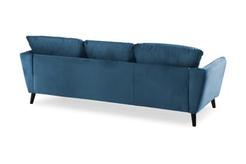 Trend 3-sits Rektangulär Sammetssoffa med Svängda Armstöd - Blå - Möbler - Soffa - Sammetssoffa