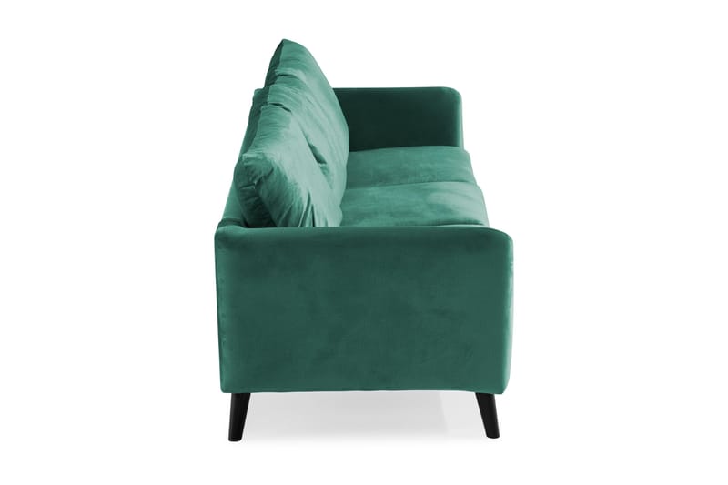 Trend 3-sits Rektangulär Sammetssoffa med Svängda Armstöd - Grön - Möbler - Soffa - Sammetssoffa