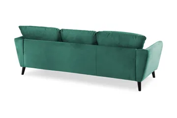 Trend 3-sits Rektangulär Sammetssoffa med Svängda Armstöd - Grön - Möbler - Soffa - Sammetssoffa
