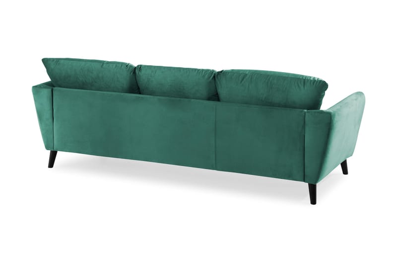 Trend 3-sits Rektangulär Sammetssoffa med Svängda Armstöd - Grön - Möbler - Soffa - Sammetssoffa