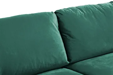 Trend 3-sits Rektangulär Sammetssoffa med Svängda Armstöd - Grön - Möbler - Soffa - Sammetssoffa