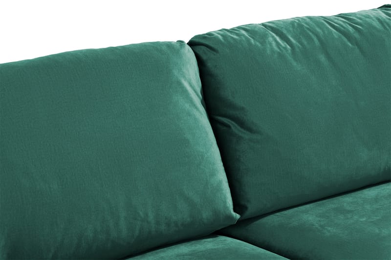Trend 3-sits Rektangulär Sammetssoffa med Svängda Armstöd - Grön - Möbler - Soffa - Sammetssoffa