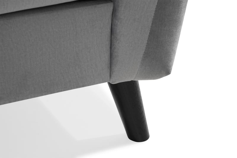 Trend 3-sits Rektangulär Sammetssoffa med Svängda Armstöd - Ljusgrå - Möbler - Soffa - Sammetssoffa
