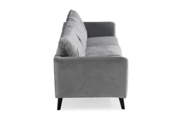 Trend 3-sits Rektangulär Sammetssoffa med Svängda Armstöd - Ljusgrå - Möbler - Soffa - Sammetssoffa