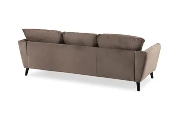Trend 3-sits Rektangulär Sammetssoffa med Svängda Armstöd - Taupe - Möbler - Soffa - Sammetssoffa