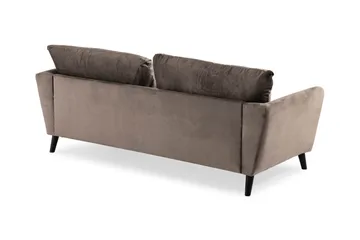 Trend 3-sits Rektangulär Sammetssoffa med Svängda Armstöd - Taupe - Möbler - Soffa - Sammetssoffa
