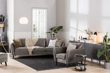 Trend 3-sits Sammetssoffa - Brun - Möbler - Soffa - Sammetssoffa
