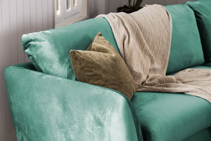 Trend 3-sits Sammetssoffa - Grön - Möbler - Soffa - Sammetssoffa