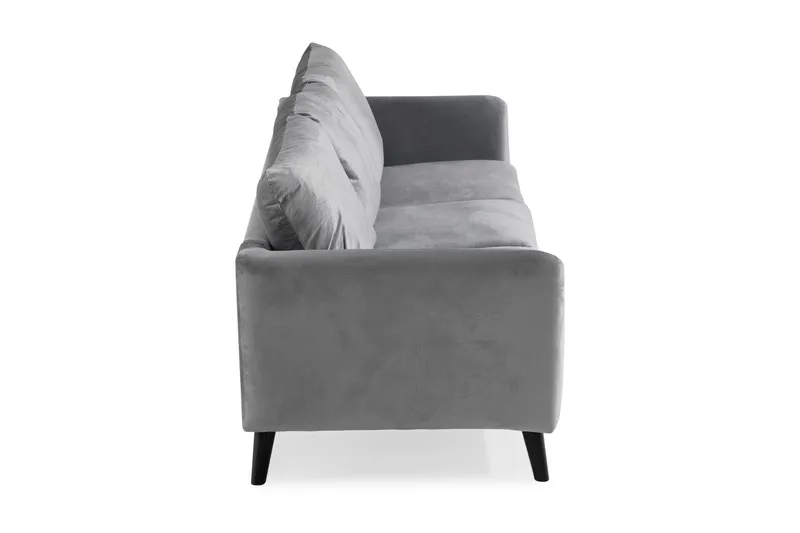 Trend 3-sits Sammetssoffa - Ljusgrå - Möbler - Soffa - Sammetssoffa
