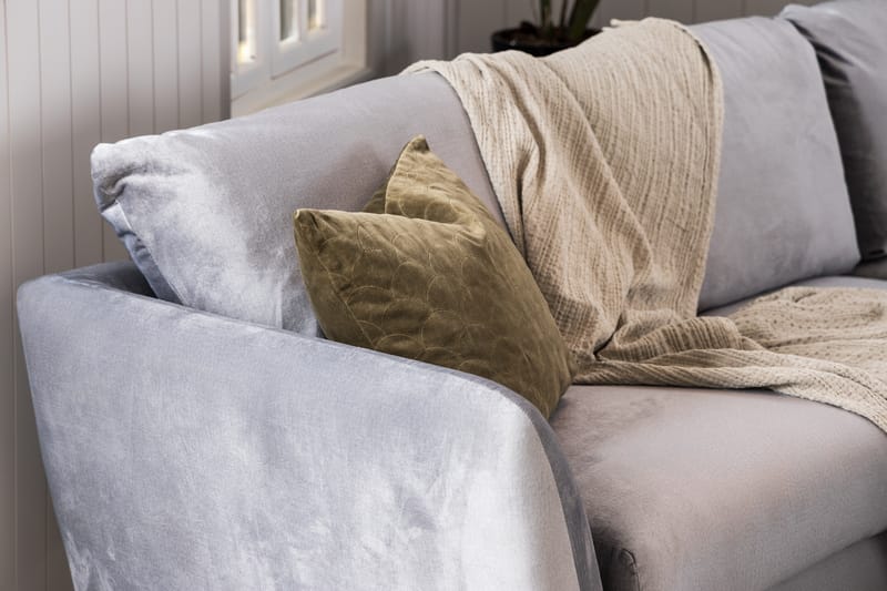 Trend 3-sits Sammetssoffa - Ljusgrå - Möbler - Soffa - Sammetssoffa