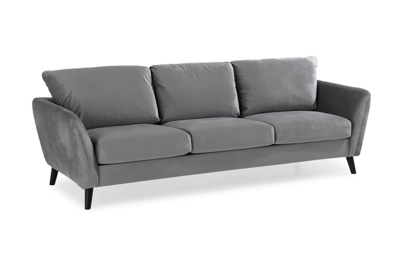 Trend 3-sits Sammetssoffa - Ljusgrå - Möbler - Soffa - Sammetssoffa