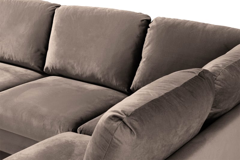 Trend 4-sits Högervänd U-formad Soffa med Divan och Schäslong i Sammet - Brun - Möbler - Soffa - Sammetssoffa