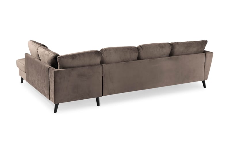 Trend 4-sits Högervänd U-formad Soffa med Divan och Schäslong i Sammet - Brun - Möbler - Soffa - Sammetssoffa