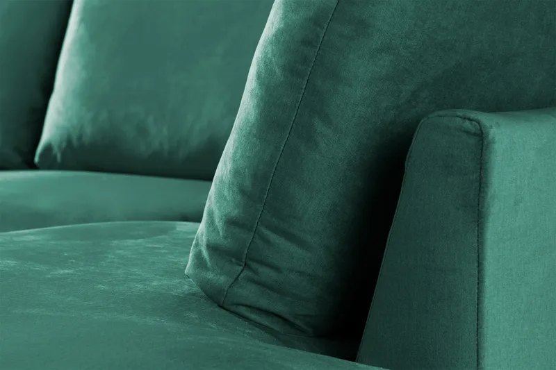 Trend 4-sits Högervänd U-formad Soffa med Divan och Schäslong i Sammet - Grön - Möbler - Soffa - Sammetssoffa