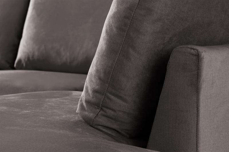 Trend 4-sits Högervänd U-formad Soffa med Divan och Schäslong i Sammet - Mörkgrå - Möbler - Soffa - Sammetssoffa