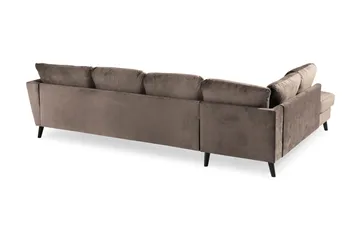 Trend 4-sits Vänstervänd U-formad Soffa med Divan och Schäslong i Sammet - Brun - Möbler - Soffa - Sammetssoffa