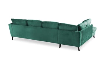 Trend 4-sits Vänstervänd U-formad Soffa med Divan och Schäslong i Sammet - Grön - Möbler - Soffa - Sammetssoffa